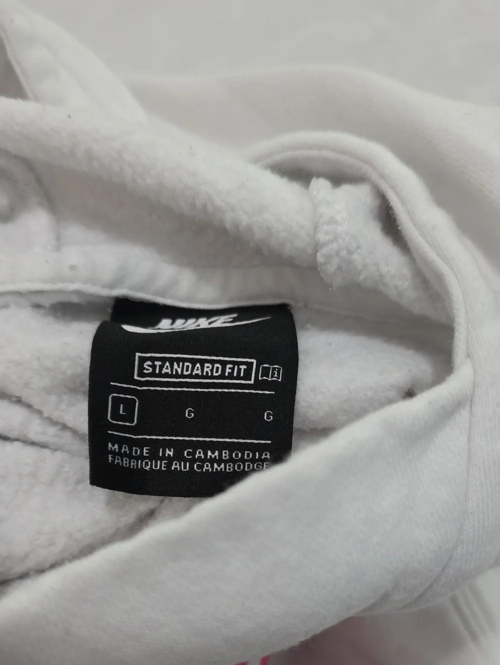 Nike White Hoodie with Bright Pink Swoosh